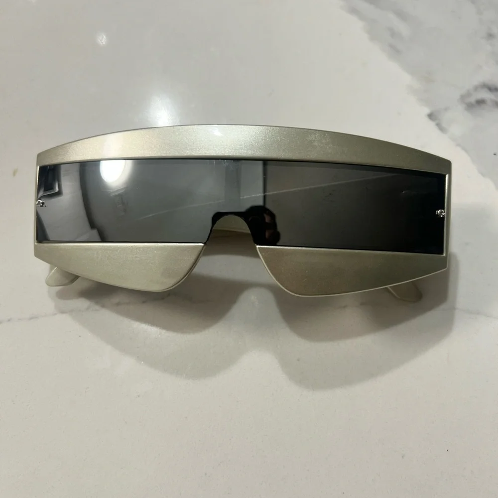 Futuristic Silver Wearable Tech Glasses